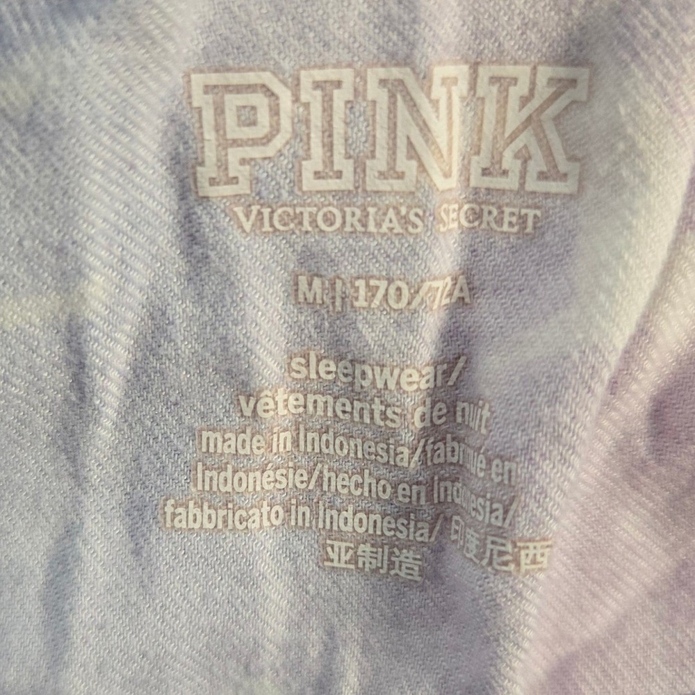 PINK‎ Victoria's Secret Sleep Shorts Blue Purple Galaxy Dog Logo Print Medium - Picture 4 of 6
